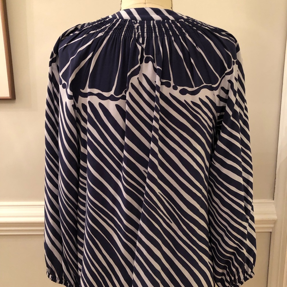 Blue and white Lilly Pulitzer silk top